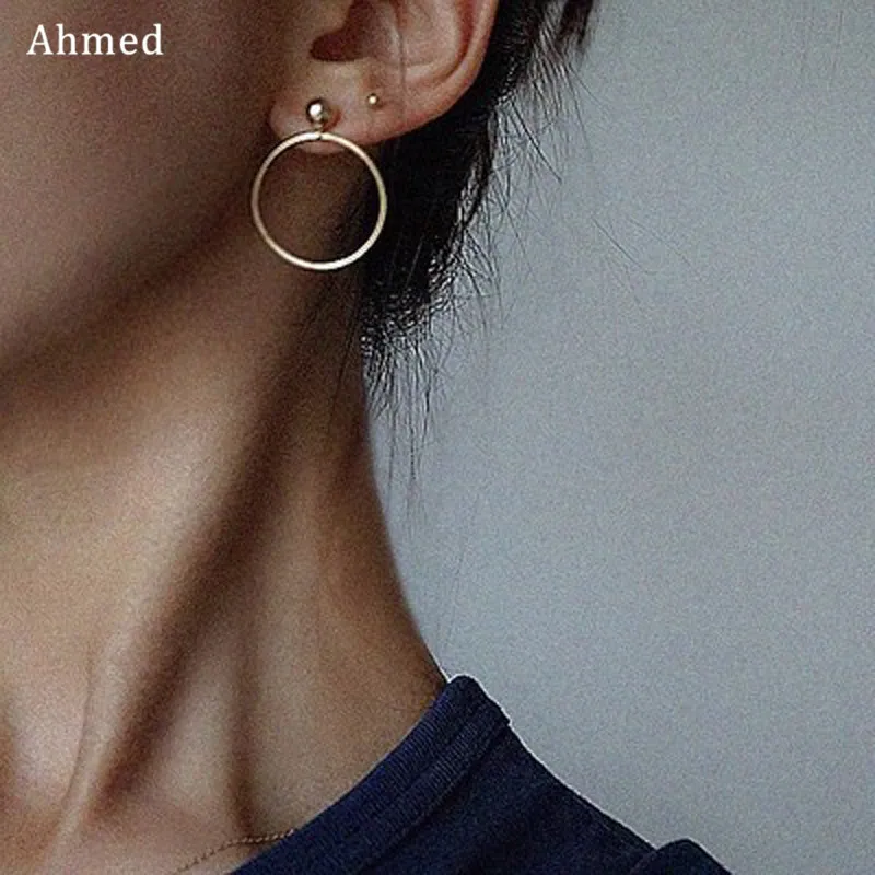 

Ahmed Simple Gold Silver Small Circles Studs Earrings for Women Fashion Statement 2019 Earring Jewelry Bijoux Trendy Gifts