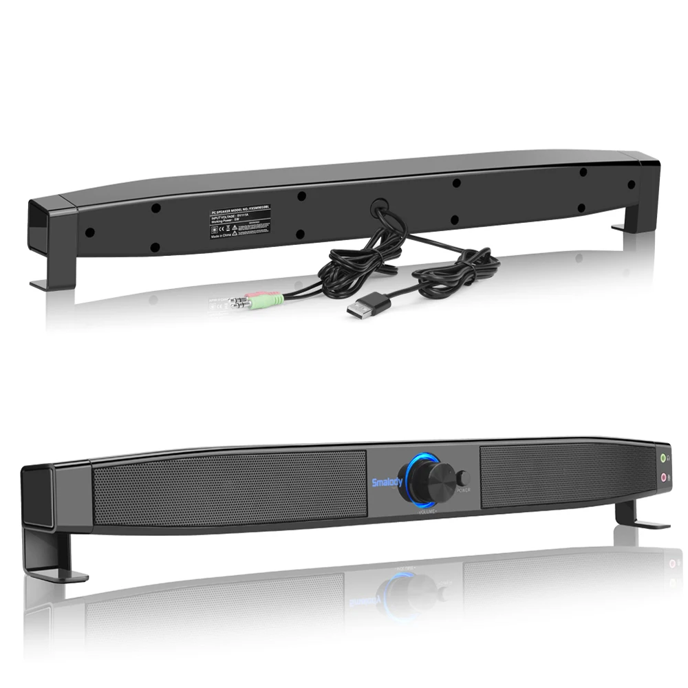 Smalody Soundbar динамики с питанием от USB Домашний кинотеатр 5 Вт стерео сабвуфер