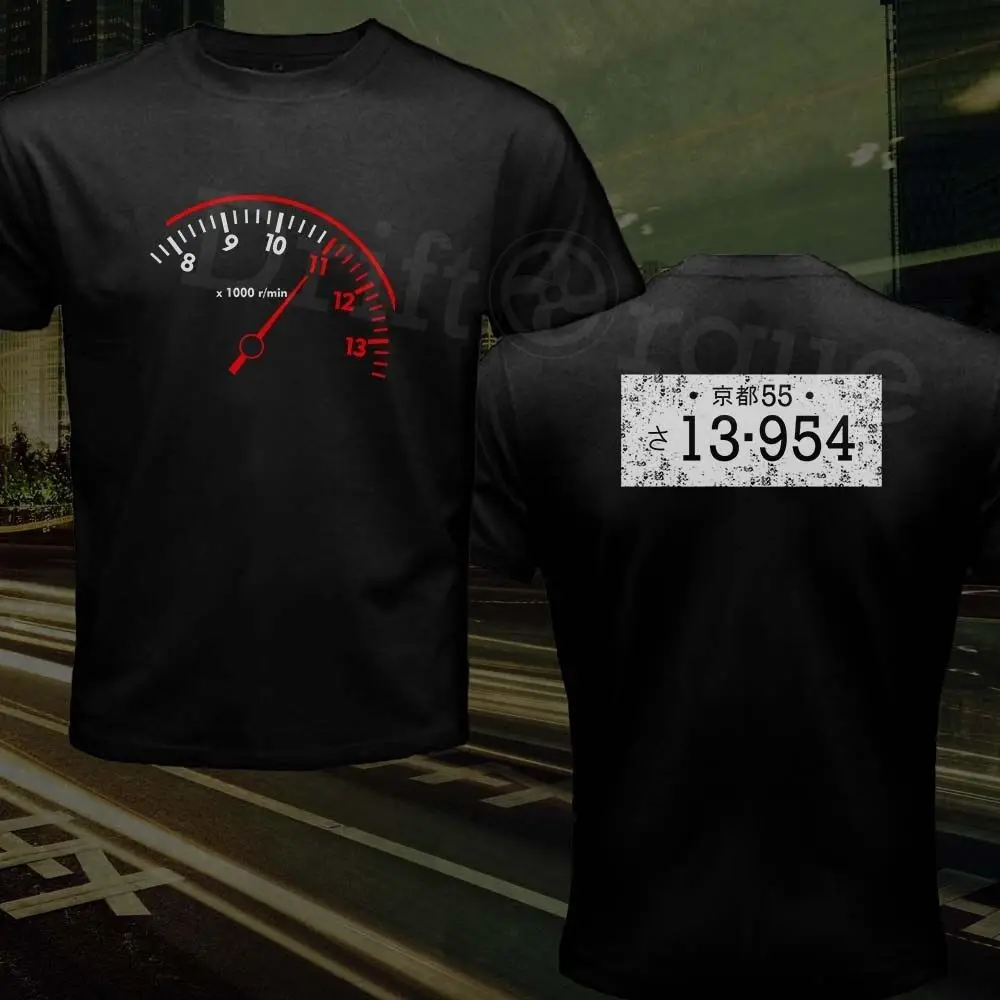 

2019 Fashion Double Side Takumi Fujiwara Tofu Shop Ae86 Initial D Tachometer Sprinter Number T-Shirt Unisex Tee