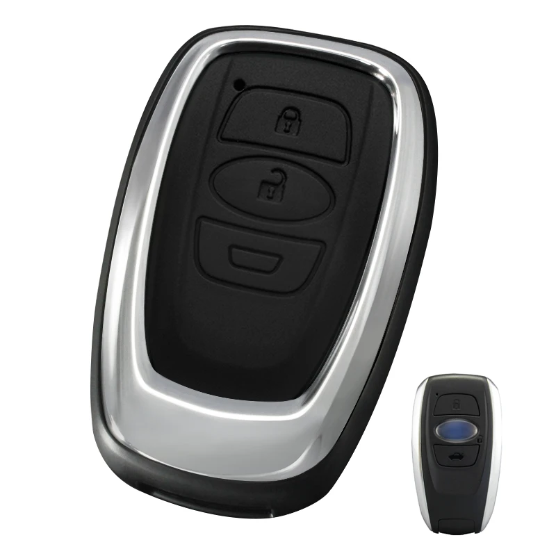 

New Soft Silicone with Metal Frame Protection Car Key Case Cover for SUBARU LEGACY XV FORESTER OUTBACK BRZ LEVORG ZE-15