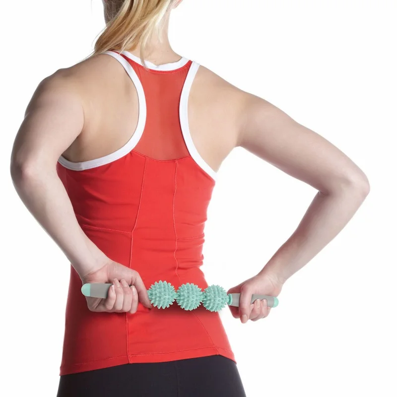 Fitness ball with stick Massage Roller Muscle massage rod relaxation stick movement roller Yoga Neck Massager