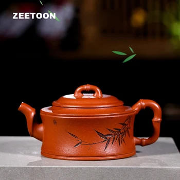 

210ml Authentic Yixing Teapot Master Handmade Bamboo Pot China Health Purple Clay Tea Set Tea Pot Tea Maker Vintage Zisha Kettle
