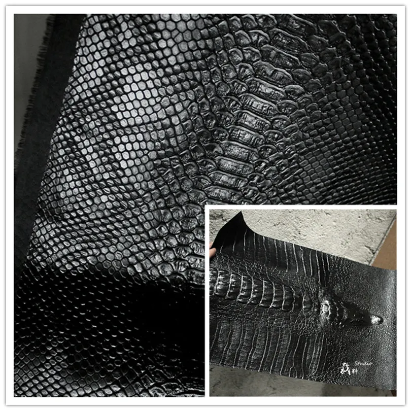 45 см* 140 см/шт Змеиный узор крокодиловый узор трехмерная гладкая текстура Дизайнерская кожаная ткань пальто pu ткань