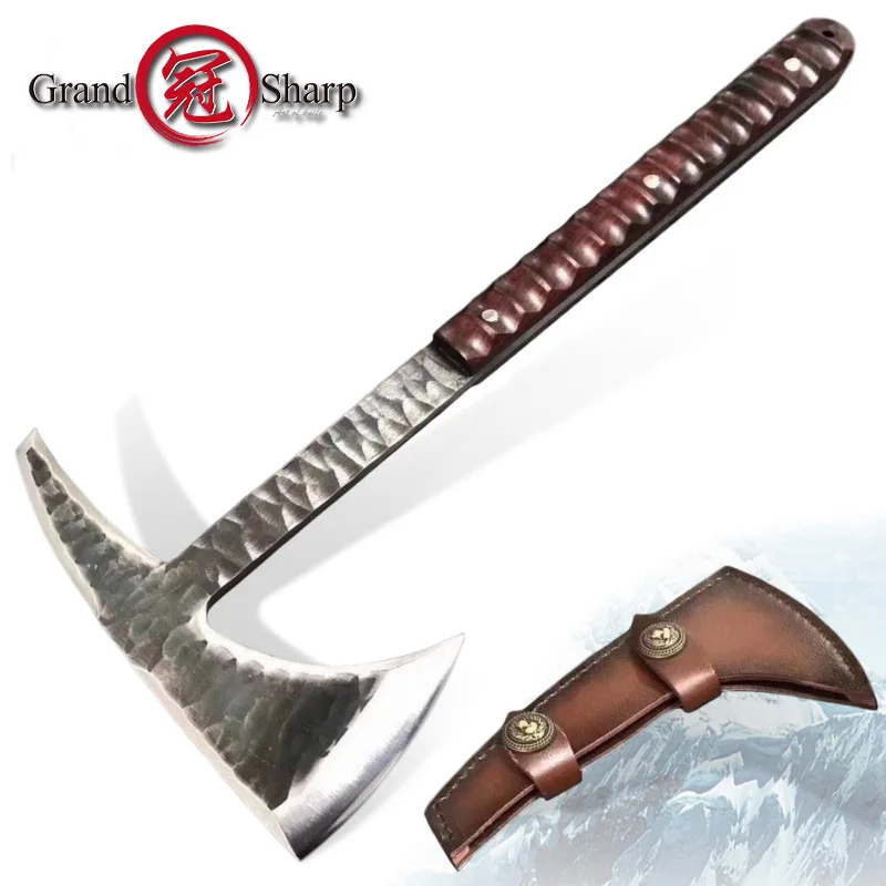

New Handmade Forged Axe Tactical Camping Supplies Survival Tomahawk Outdoor Tools Hunting Machete Viking Ice Axe Fire Hatchet