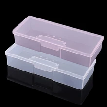 Plástico transparente prego manicure ferramentas caixa de armazenamento prego pontilhando desenho canetas buffer moagem arquivos organizador caso recipiente caixa