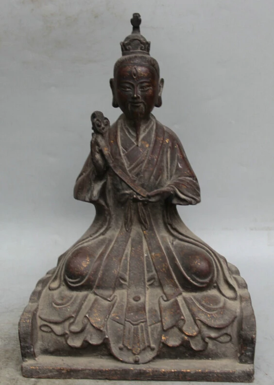 

Collectible bronze S2069 12" Old Chinese Bronze Taoism Ru Yi Taoist priest immortal lord Lao Jun Statue (B0413)