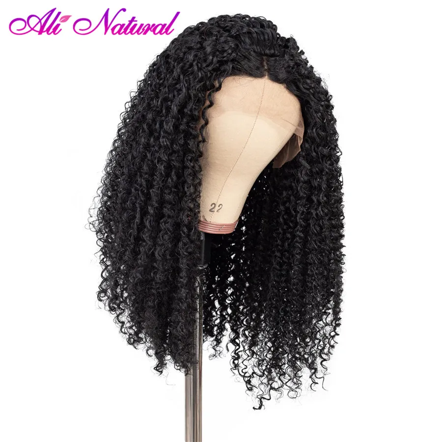 

Brazilian Lace Front Human Hair Wigs 13x4 Swiss Lace 150% Density Kinky Curly Wig Remy Hair Natural Black Human Hair Wig