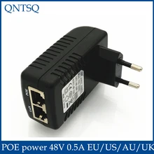 Видеонаблюдения Безопасности 48 В 0.5A 24 Вт POE Дюбеля POE Инжектор Адаптер Ethernet IP Камеры Телефона PoE Питания США ЕС Plug
