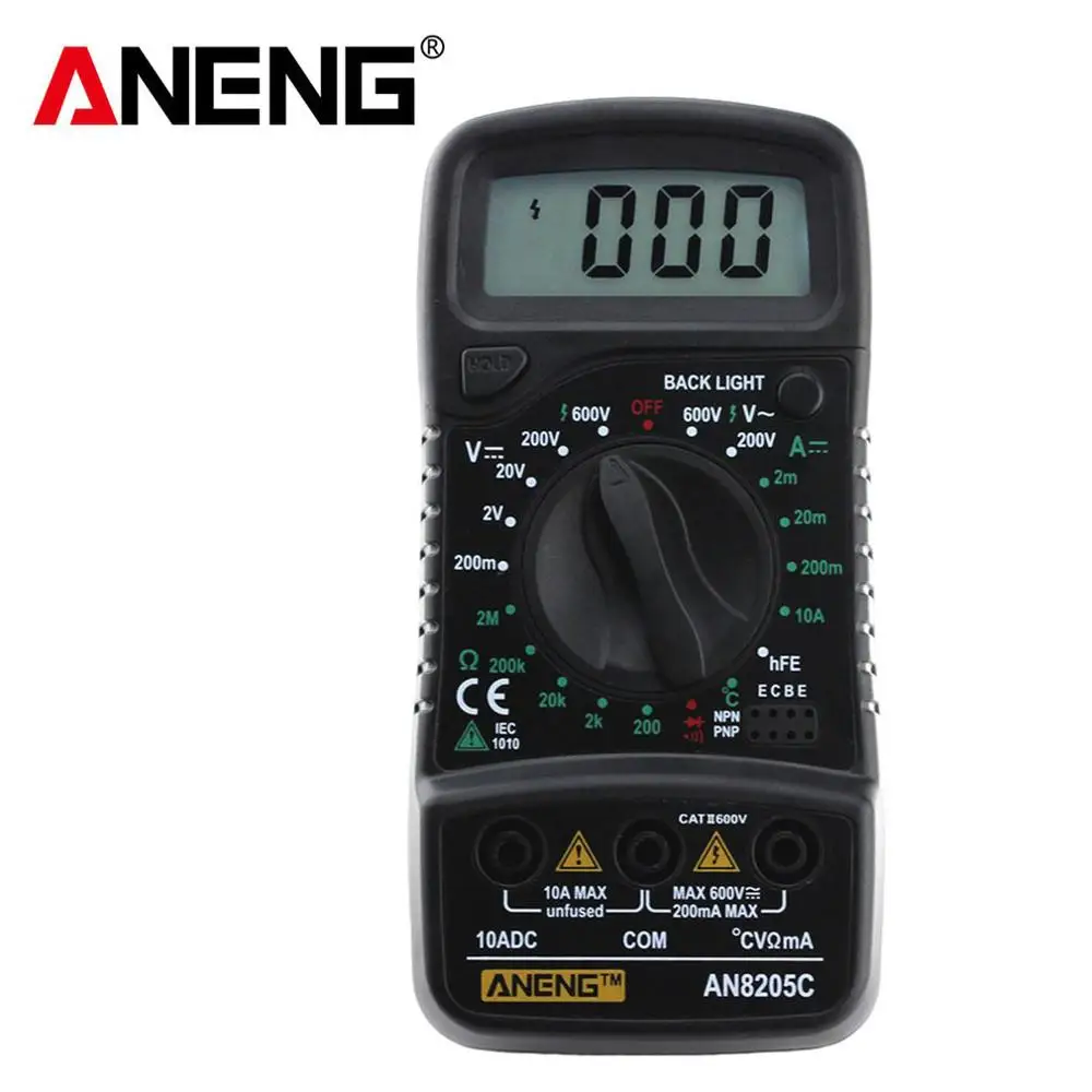 Профессиональный цифровой мультиметр AN8205C ЖК дисплей AC/DC термометрический