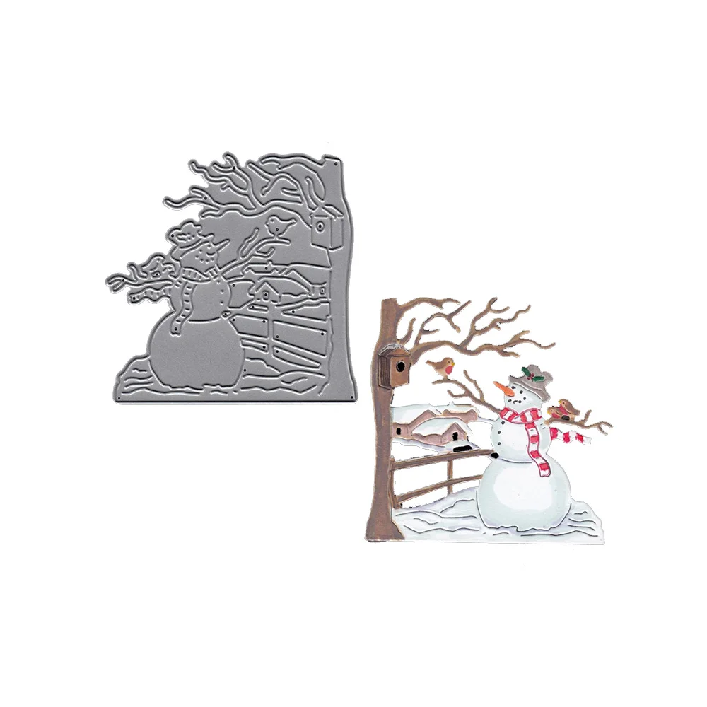 

Winter Snowman Tree Set Shape Metal Cutting Dies Stencil For Scrapbooking Embossing DIY Paper Card Handcrafts Decor Templates