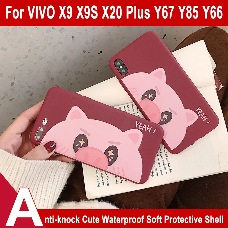 

YIJIAMO Phone Case For VIVO X9 X9S X20 Plus Pig Cute Mobile Phone Case For VIVO X23 Cute Mobile Phone Soft Protective Shell