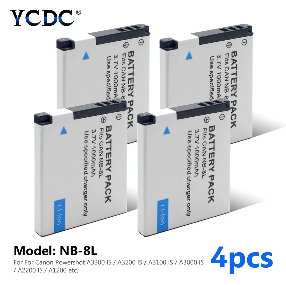 3.7V 1000mAh Rechargeable Batteries For Canon Camera Powershot SLR NB