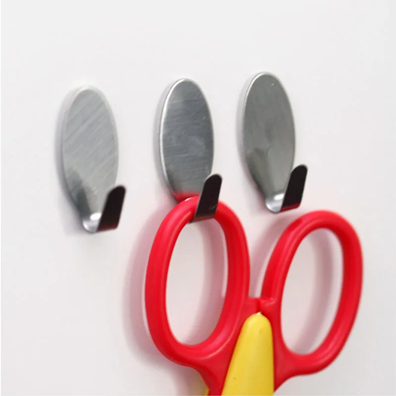 

6Pcs/set stainless steel wall rack hook adhesive kitchen shopping bag wall door stick hook hanger door key hooks for hangers