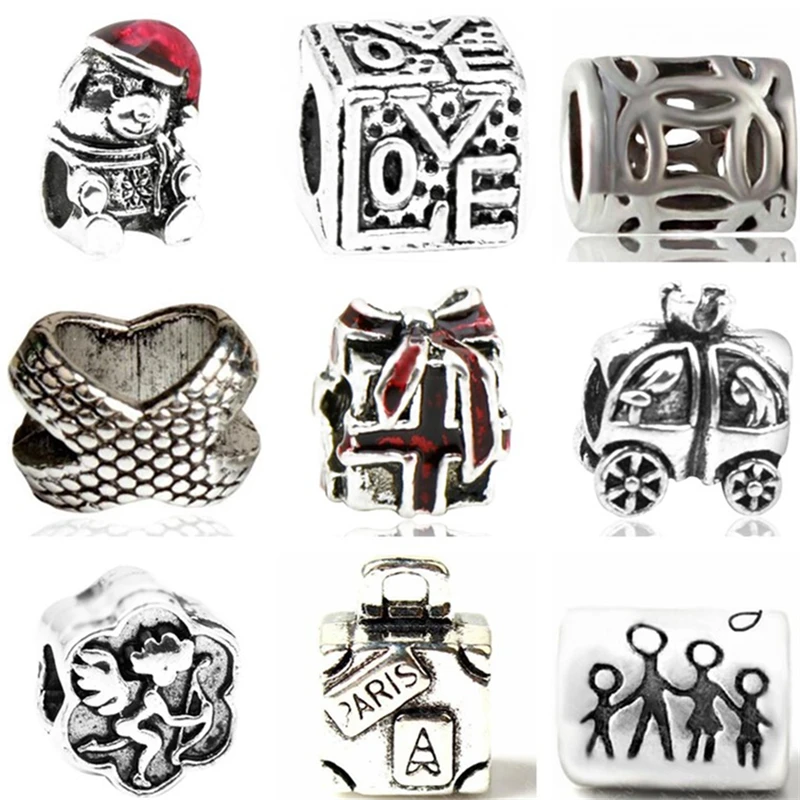 

Btuamb Punk Style Love Box Crown Cross Angel Charm Beads Fit Pandora Bracelets &Bangles for Women DIY Making Jewelry Accessories