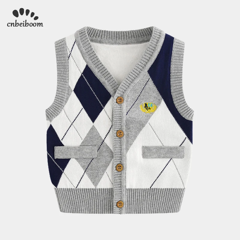 

Children's warm vest cotton boys vest 2019 new spring winter vest shoulder knit cardigan baby sweater Waistcoats fashion clothes