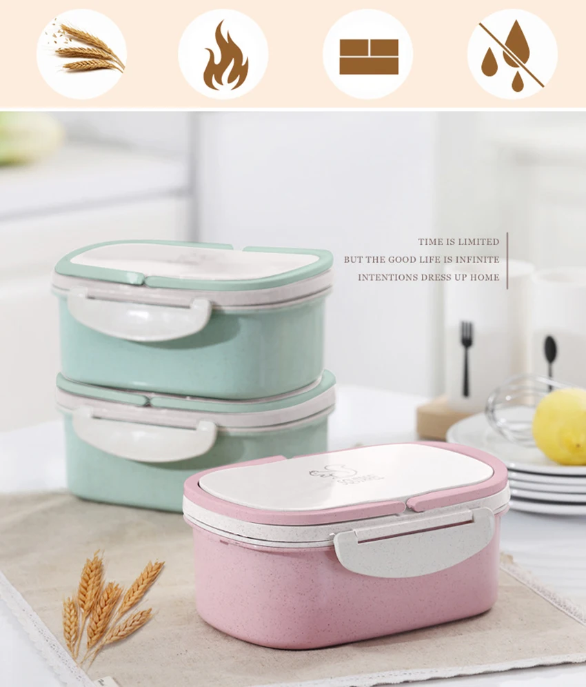 LIYIMENG Plastic Microwave Lunch Box 2 Layer Portable Dinnerware Food Storage Container Lunchbox For Picnic Office Workers B2