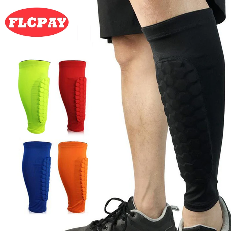 

1 Pair Honeycomb Anti-collision Football Shin Guard Calf Support Compression Muscle Socks Running Leg Sleeve Cycling Leg Warmers