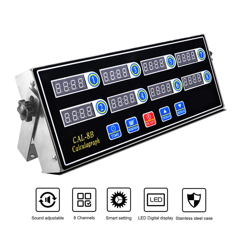 CAL-8B Portable 8 Channel Digital LCD Digital Screen Kitchen Timer Cooking Timing Alarm Clock machine Stopwatch Shaking Reminder (1)