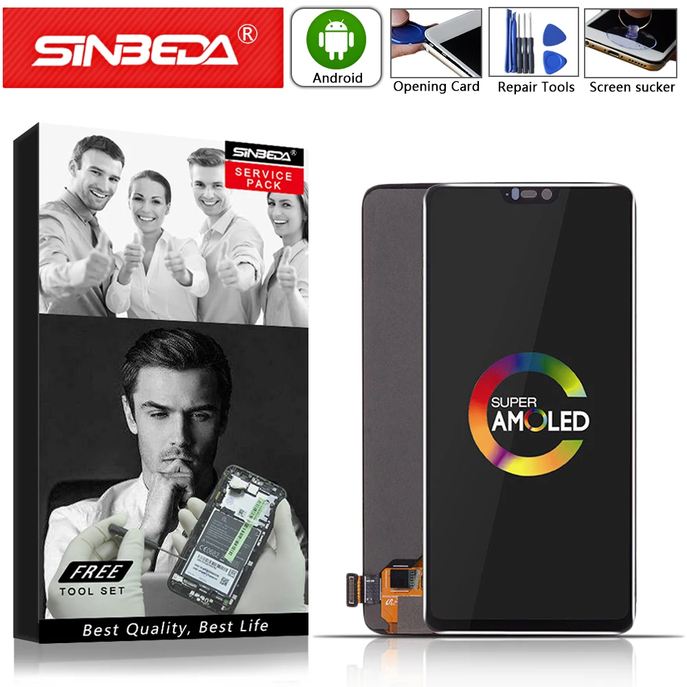 

6.28" Super AMOLED For Oneplus 6 LCD Display Touch Screen with Frame Digitizer For Oneplus 6 Display For One Plus 6 LCD 1+6 LCD