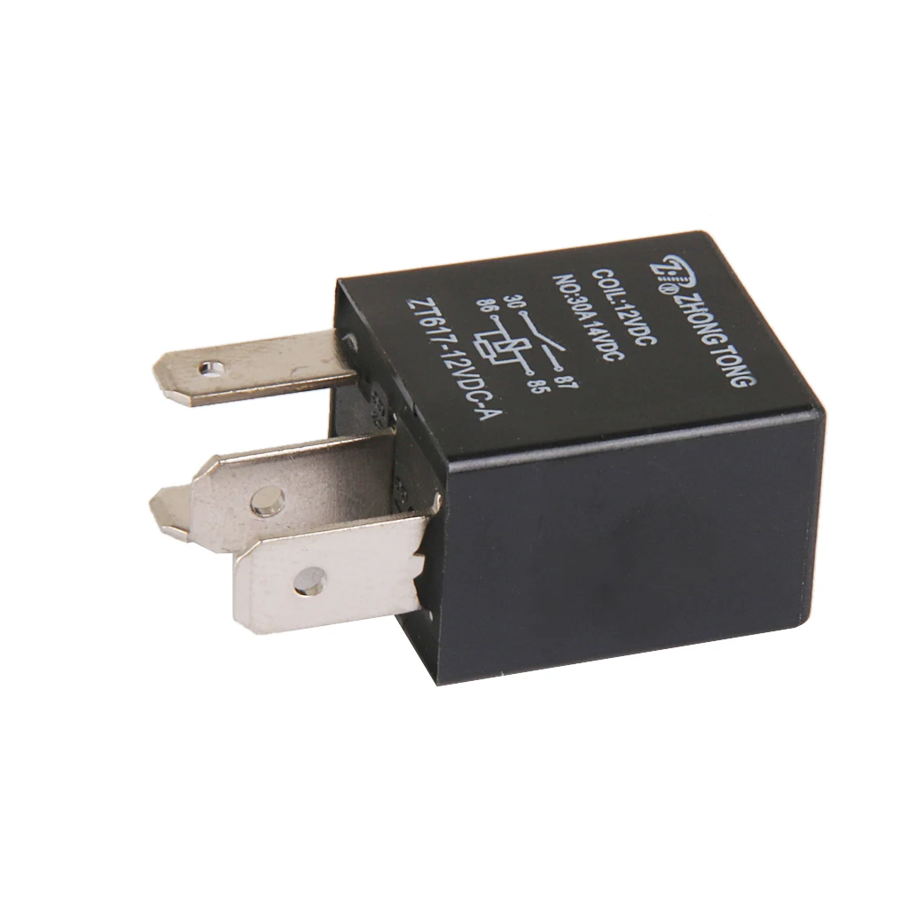 1 Pcs DC 12V 30A 4 Pins SPST Electronic Relay Car Boat Relay For Automobile Control/Alarm/Horn/Headlight Etc 2.0x1.5x3.5cm