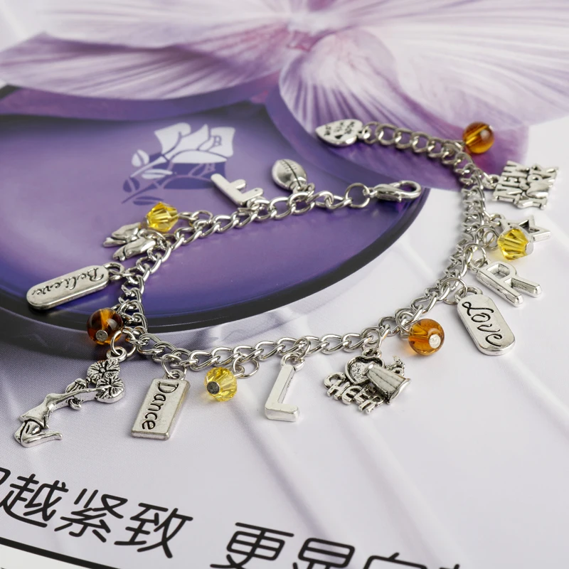 الغبطة أساور ل سلسلة نسائية الإسورة الحب إلى مكبر الصوت يهتف سوار المشجع يهتف الفتيات حُليات المجوهرات الكريستال الأساور