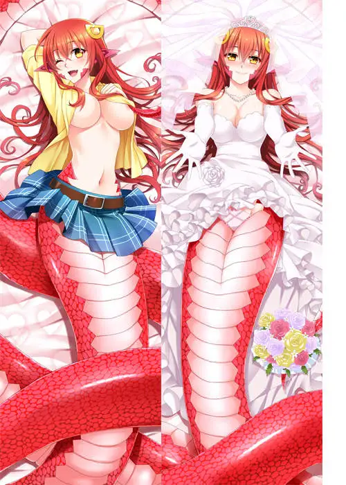 Monster musume no iru nichijou аниме персонажи miia & papi tionishia наволочка для подушки centaurea shianus suu