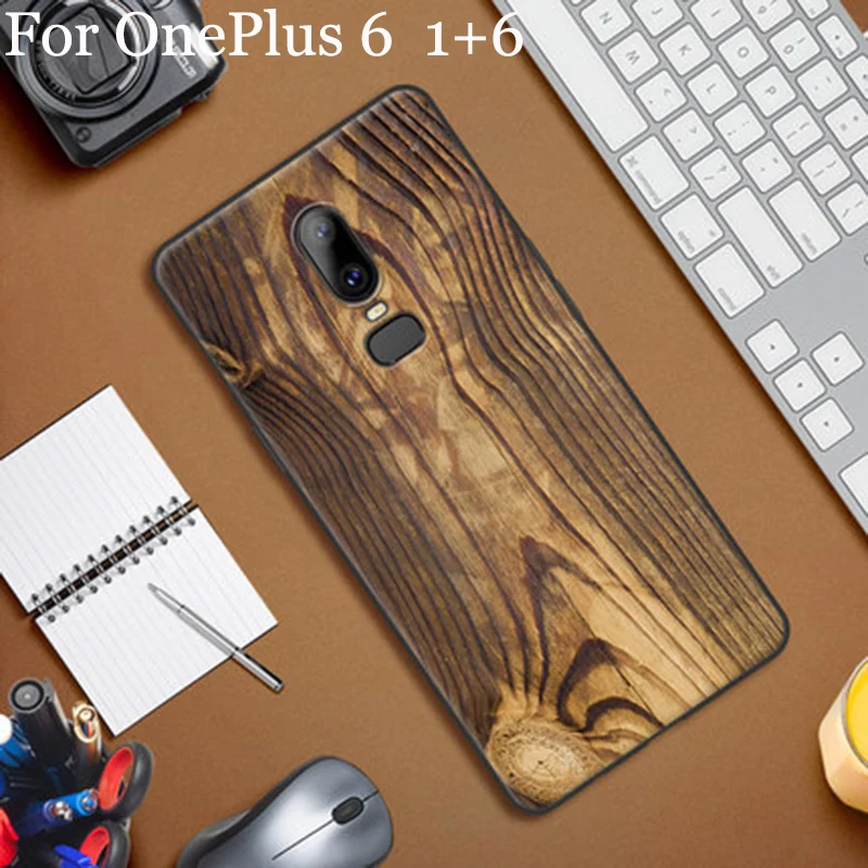 

Wood grain For OnePlus6 Case Cover Soft cases For OnePlus 6 Back Cover for One Plus6 1+6 Phone Case for one plus 6 shell fundas