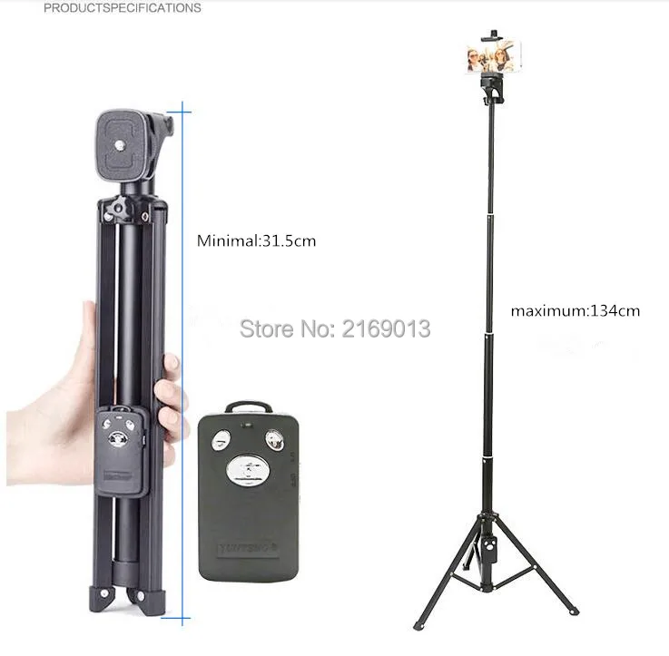Yunteng tripé auto-retrato monopod telefone selfie vara