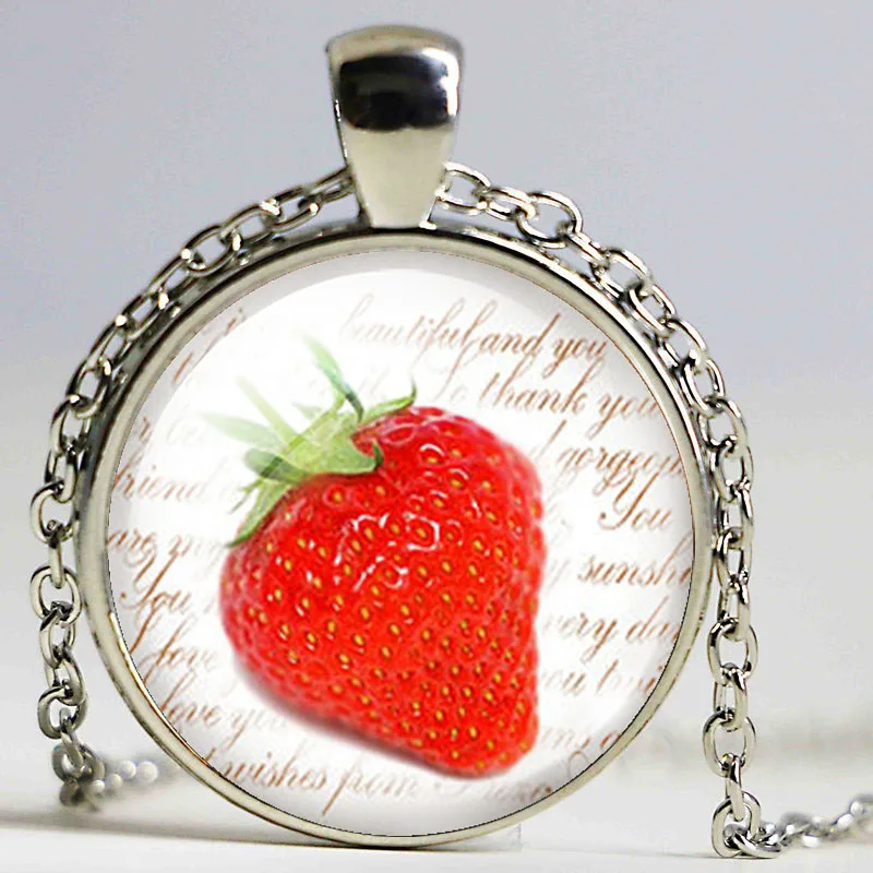 Strawberry necklace Strawberry Pendant Strawberry Jewelry Fruit
