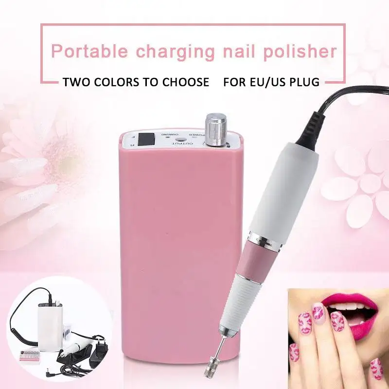

Romatpretty Cordless Nail File Drill Electric Manicure Pedicure Nail Art Machine Portable Charging Nail Polisher US EU UK Plug