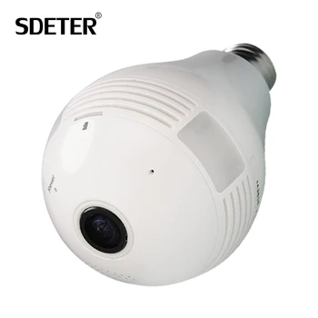 

SDETER 960P Lamp Camera Bulb Light Wireless Security IP Camera Panoramic FishEye Mini WIFI Camera CCTV 360 Degree P2P 1.3MP