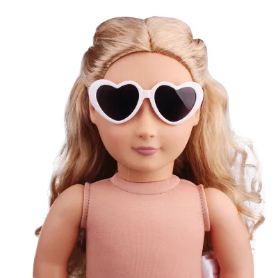 1 шт. мини очки для кукол 43 см аксессуары для новорожденных куклы 18 дюймов американская кукла Пластиковые Сердце цветок солнцезащитные очки
