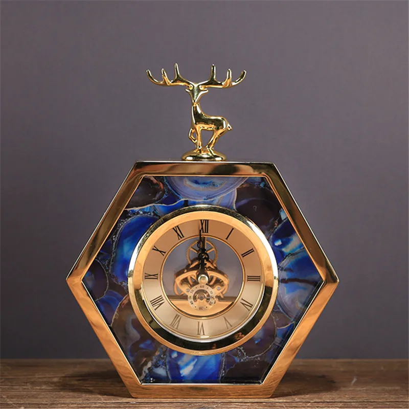 Креативные Часы из металлического сплава с оленем для гостиной, телевизора, шкафа, стола, украшения, креативные настольные часы, украшения, часы с оленем, лучший подарок