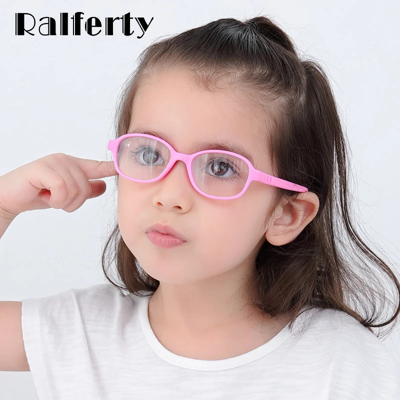 Ralferty Optic Glasses Frame Kids Child Unbreakable TR90 Silica gel Eyeglasses With Lanyard Myopia Glasses Spectacle Frames K304 eyewear frames eyeglasses frames