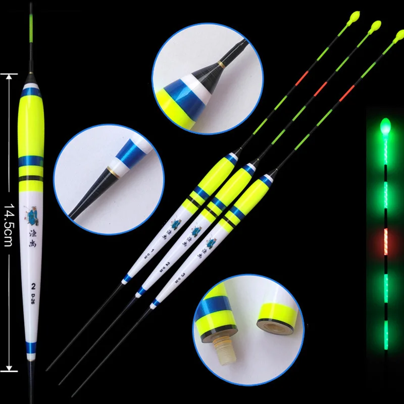 

WLPFISHING Fishing Floats Big Buoyancy 1-3# LED Glowing Luminous Float Balsa Carp Bobbers Fishing Accessories Tackles