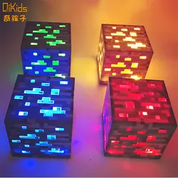 Minecrafted Light Up Redstone Ore квадратные игрушки Minecrafted ночник светодио дный Фигурки игрушки Светящиеся алмазные руды детские подарки игрушки