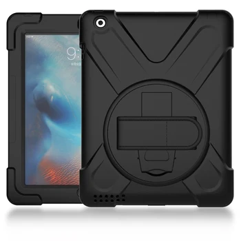 

For iPad 4 Case Heavy Duty Shockproof Hand Strap Cover For ipad 3 ipad 2 7.9 inch Kickstand Hybrid Kids Safe Armor Tablet Cases
