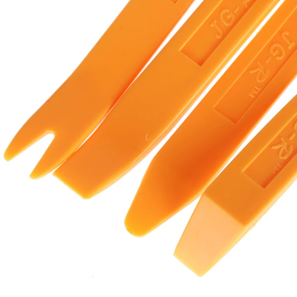 

Orange Plastic Auto Vehicle Dismantling Device Removal Pry Tool Kit Set For Car Audio / Ventilation - Orange