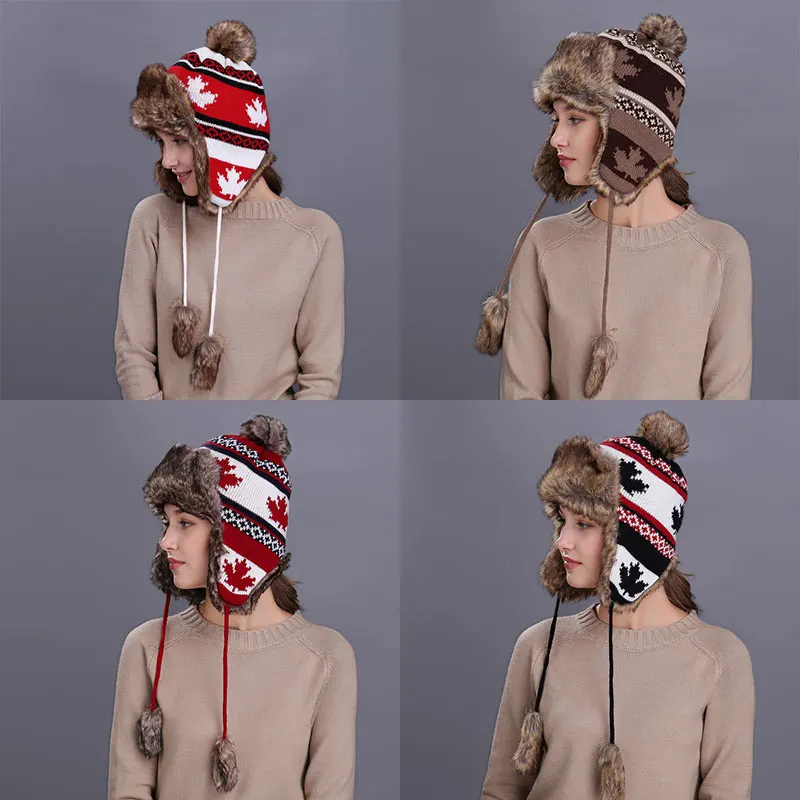 Joymay, зимняя шапка, шапка-бомбер, головные уборы для мужчин и женщин, утепленная Балаклава, хлопковая Меховая зимняя шапка с ушками, сохраняющая тепло, шапки, русская маска с черепом, W231