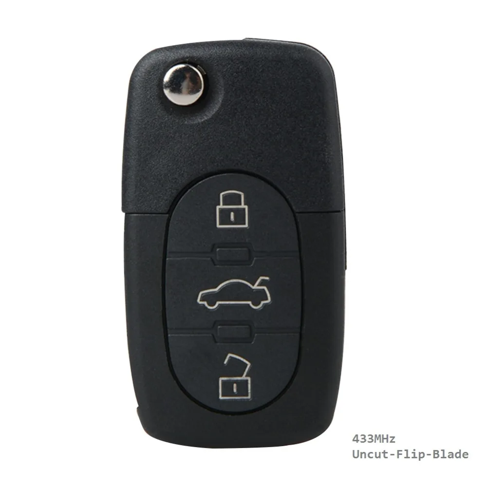 Для Audi A3 A4 A6 A8 Uncut Flip Blade ID48 чип дистанционный ключ для автомобиля 3 кнопки умный