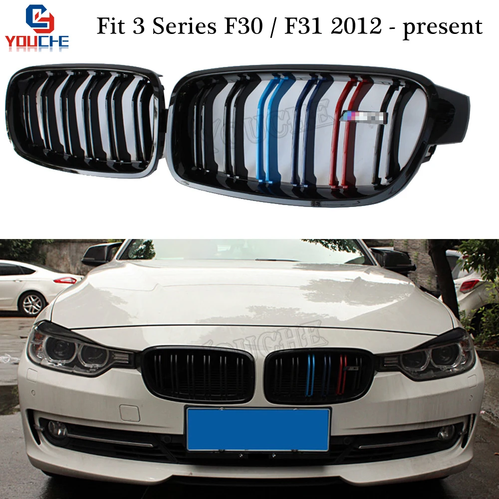 

F30 Gloss M Color Front Grille Bumper Kidney Grill Mesh for BMW 3 Series F30 F31 2012 - present 320i 325i 328i 330i 335i