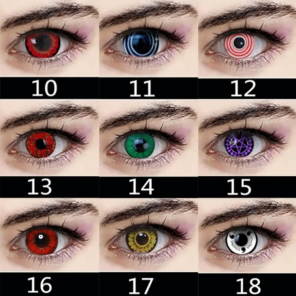 هالوين الملونة الجمال عيون أداة تأثيري ماكياج ديكور عيون كبيرة أدوات زرع نظارات أنيمي نمط مستلزمات التجميل