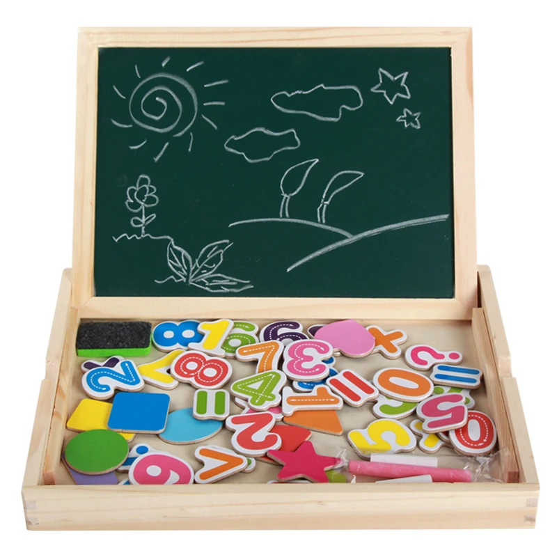 Montessori Toys Children Early Educational Learning Puzzle Wooden Toys  for Children Magnetic Stickers Preschool Teaching Aids
