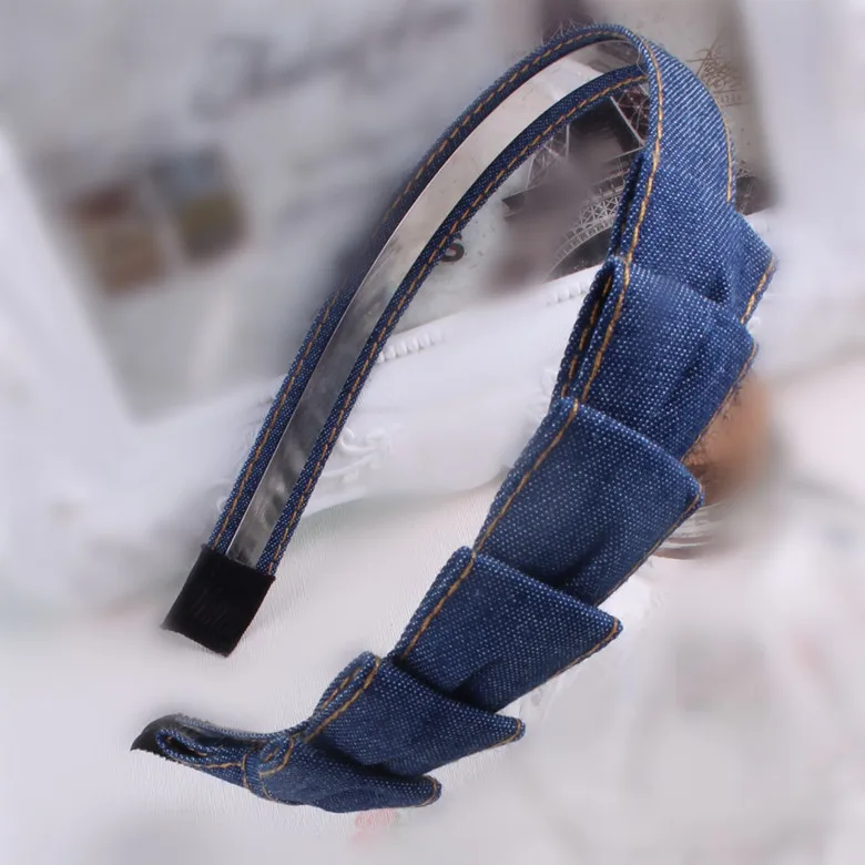 

New arrival Fashion Children Lovely denim bow hairbands young girl hair accessories college style child hairpins