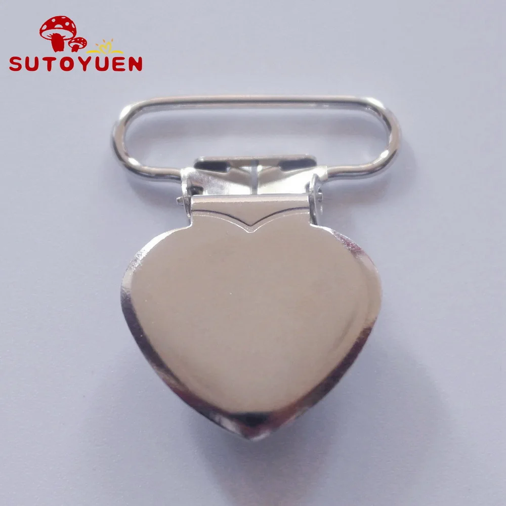 14 SUTOYUEN 1 ''25 мм Сердце Металлические зажимы для клипсы-подвески для соски эмалевая подвеска зажим пластиковые зубы пустышка держатель игрушки 32 шт - Цвет: 14