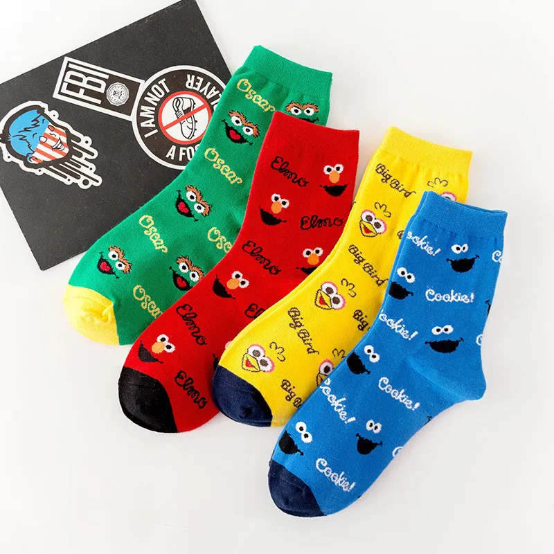 

Women Autumn and Winter New Cartoon Letters Animal Ladies Cotton Tube Socks Sports Casual Female Tide Sock Cute Sock