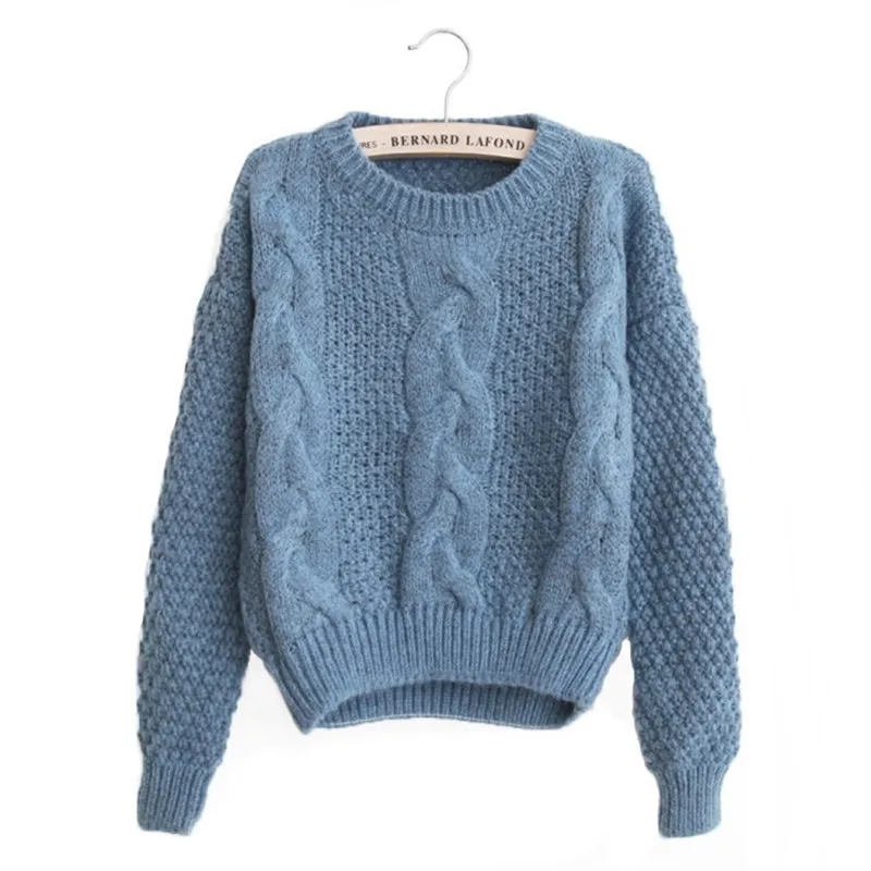 

Women Sweaters Warm Pullover And Jumpers O-neck Mohair Pullover Twist Pull Jumpers Autumn Winter2018 Knitted Sweaters Christmas