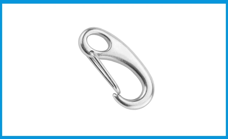 2 PCS قارب البحرية الفولاذ المقاوم للصدأ البيض شكل خطاف زنبركي مقاطع سريعة رابط حلقة تسلق مشبك العين تكبل جراد البحر مخلب في الهواء الطلق