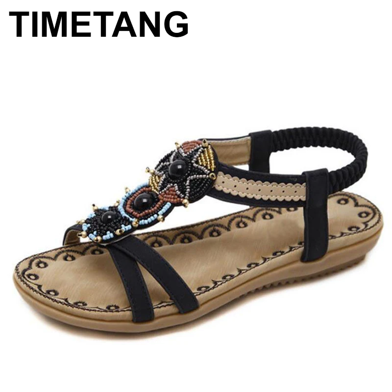 Buy TIMETANG 2018 Woman Sandals Bead Bohemian Clip Toe