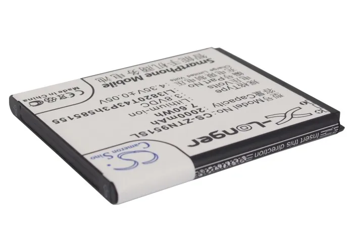 Аккумулятор Cameron Sino 2000 мАч Li3820T43P3h585155 для ZTE Blade G N9510 N9511 V880G Z759G Z796C Z930 Z930L